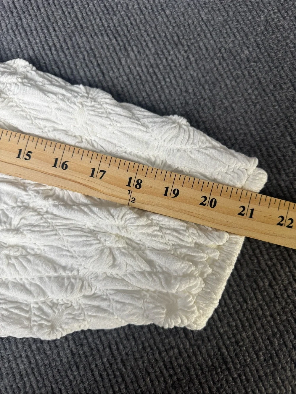 Free People Ivory Textured Puff Sleeve Peplum Blouse Size M